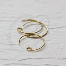 30 Pieces Raw Brass Earring Hooks - Earring W...