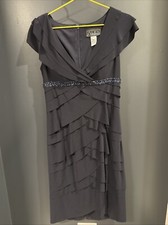 NWT ALEX EVENINGS Beaded Embellished Waist Shutter Pleated Dress Sz 8