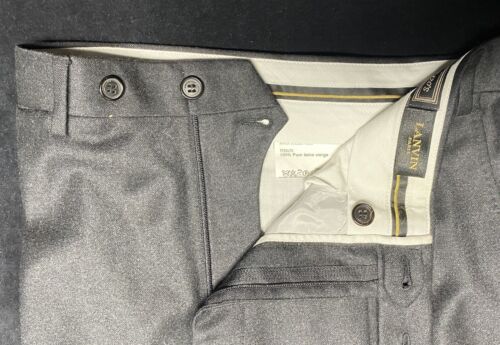 LANVIN ITALIAN MADE HERREN SUPER 120’S WOLLE ANTHRAZIT PLISSEE HOSE 48x28 - Bild 5 von 9