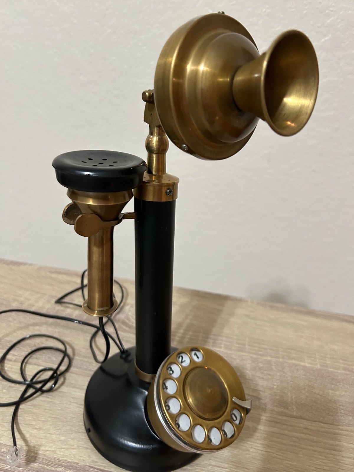 Rotary dial home decor, old style model, replica of a stick phone