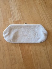 VTG Ivory White Beaded 50s Style Clutch Purse Bridal Evening Bag Made in Japan