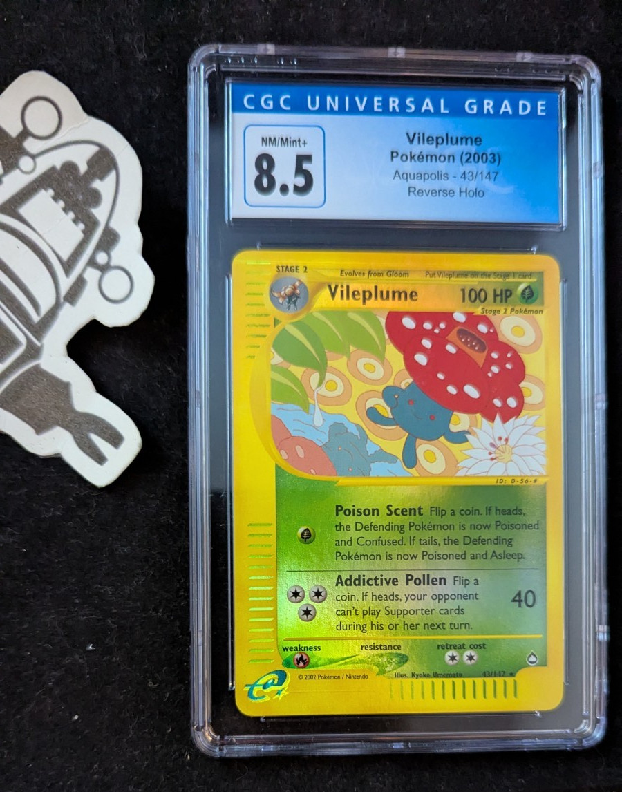 Pokemon Vileplume 43/147 Aquapolis Reverse Holo 2003 CGC 8.5 NM/Mint+ Graded