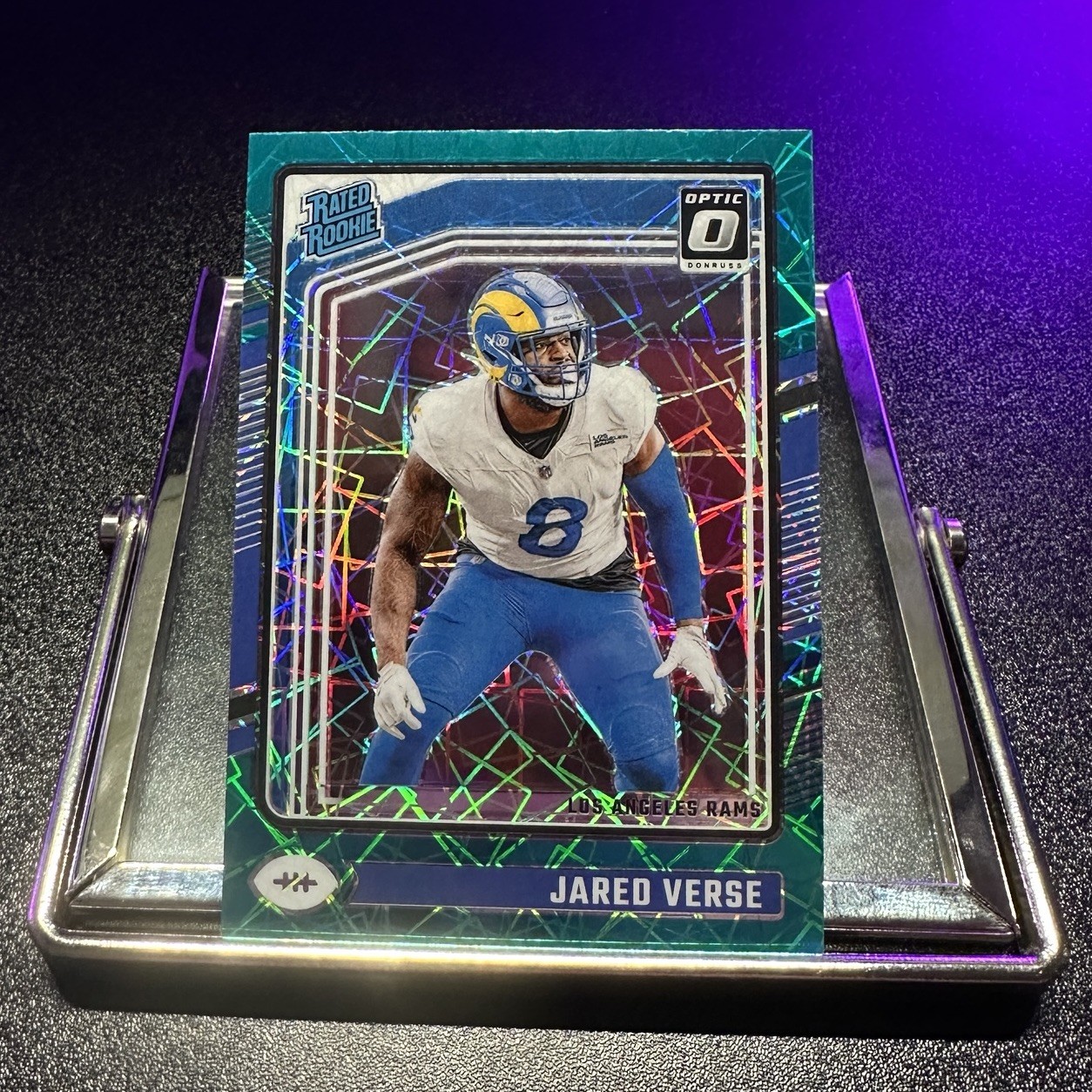 2024 Donruss Optic Football Jared Verse Teal Velocity #242 RC Los Angeles Rams