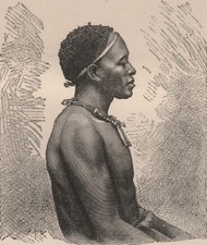 Kakongo type. Congo. Congo Basin 1885 old antique vintage print picture