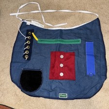 Posey Activity Apron Teach Life Skills: Zip, Button, Lacing, Hook/Loop, Pockets
