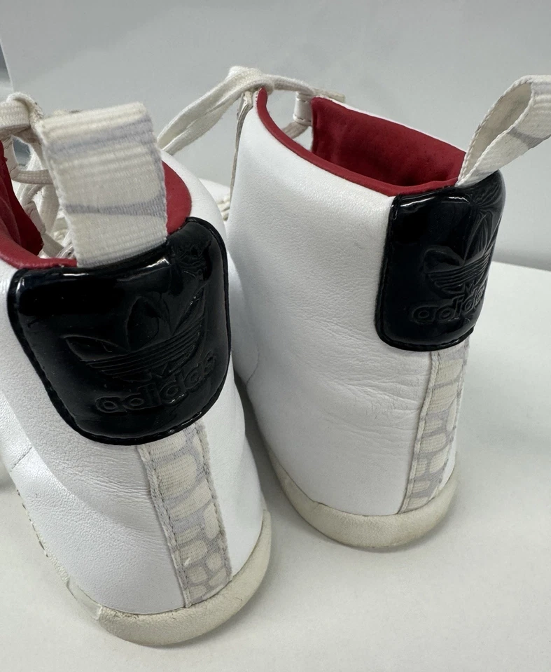 Adidas Women's High Top Sneakers G60856 White Black Red Vintage Style 7.5 - Image 4 of 4