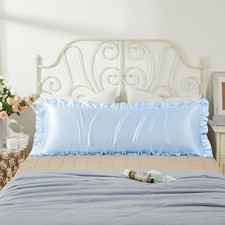 Satin Pillowcases Body Pillow for Hair and Skin,Body Body 20x54 Light Blue