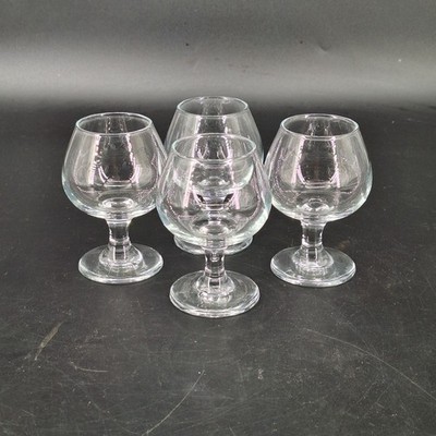 4 Vintage Libbey Clear Glass Embassy Brandy Snifter 4.25'' Tall