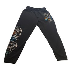 Disney Mickey Mouse Embroidered Black Joggers Sweatpants Women's M Drawstring