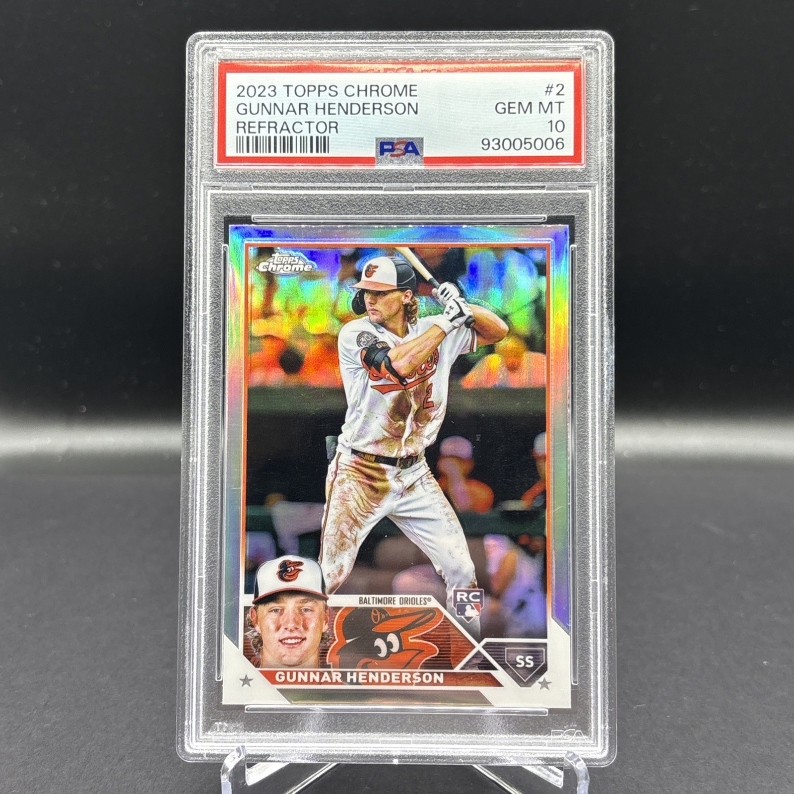 2023 Topps Chrome - Gunnar Henderson #2 Refractor (RC). PSA 10