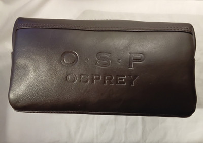O.S.P Osprey große braune Leder Wasch-/Kulturtasche
