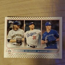 Topps 2022 Series 1 Burnes Scherzer Buehler #204 Baseball Card