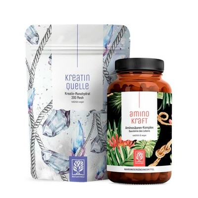 Kreatin Monohydrat Aminosäure Komplex laborgeprüft Kapsel Kraft Paket NATURTREU 