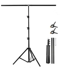 BEIYANG T Shape Backdrop Stand Kit 3.2 * 6.5 FT, Adjustable Background Suppor...