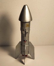VTG Astro Mfg Rocket Space Ship Mechanical Coin Bank 1957 Berzac Creation NO KEY