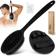 Silicone Back Scrubber Bath Glove Set 2PCS, 13.4'' Gentle Shower Back Scrub...