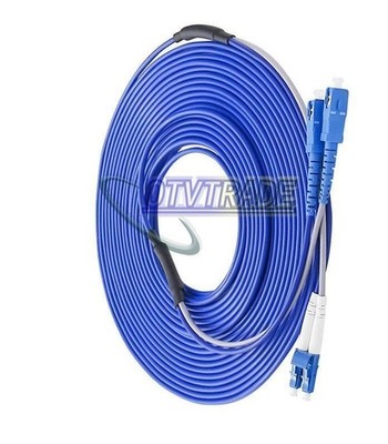 70M Indoor Armored Fiber Cable Fiber Patch Cord LC to SC UPC SM 9/125 Duplex #cv