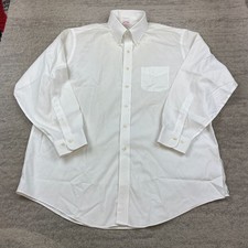 VTG Brooks Brothers Oxford Button Shirt 17.5 - 4/5 White OCBD Formal Dress 90s