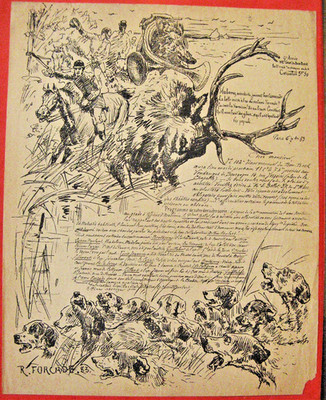 1883 BON BOCK - 9. Jahr 102. Abendessen - Raoul Forcade - Einladung - Jagd