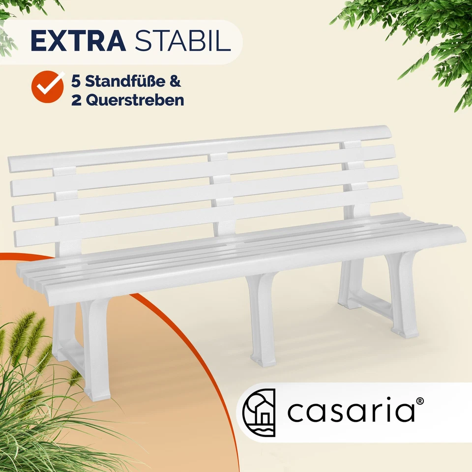 CASARIA® Gartenbank Sitzbank Wetterfest Kunststoff 240kg belastbar Garten Bank - Bild 4 von 4
