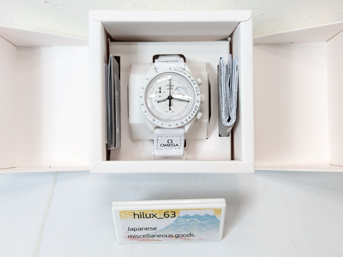 OMEGA x Swatch Speedmaster ホワイト スヌーピー Swatch x Omega Bioceramic Moonswatch Mission To Moonphase