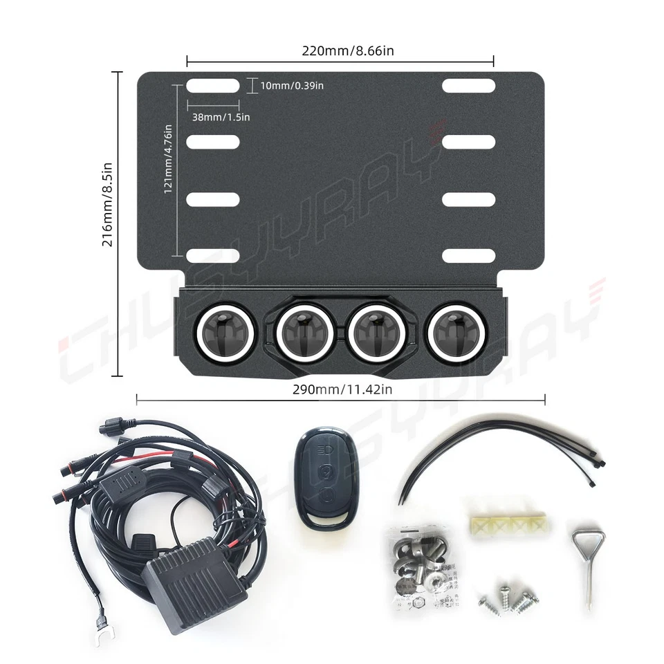 LED Front Bumper License Plate Light Assembly Lamp For Ford F150 F250 F350 - Image 2 of 4