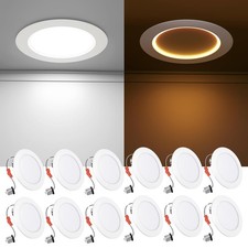 12 Pack 4 Inch 5CCT LED Can Lights with Night Light, Retrofit Led Recessed Li...