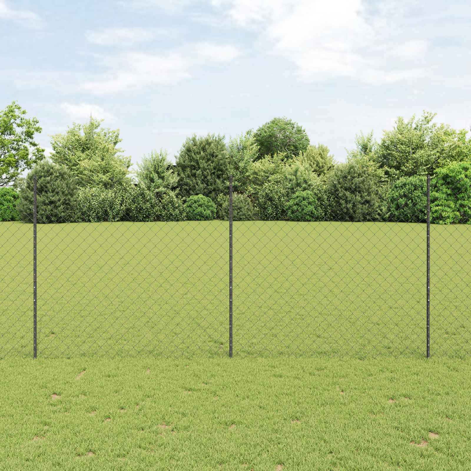 Recinzione da Giardino 10 Metri Grigia | Acciaio PVC Altezza 1,4m