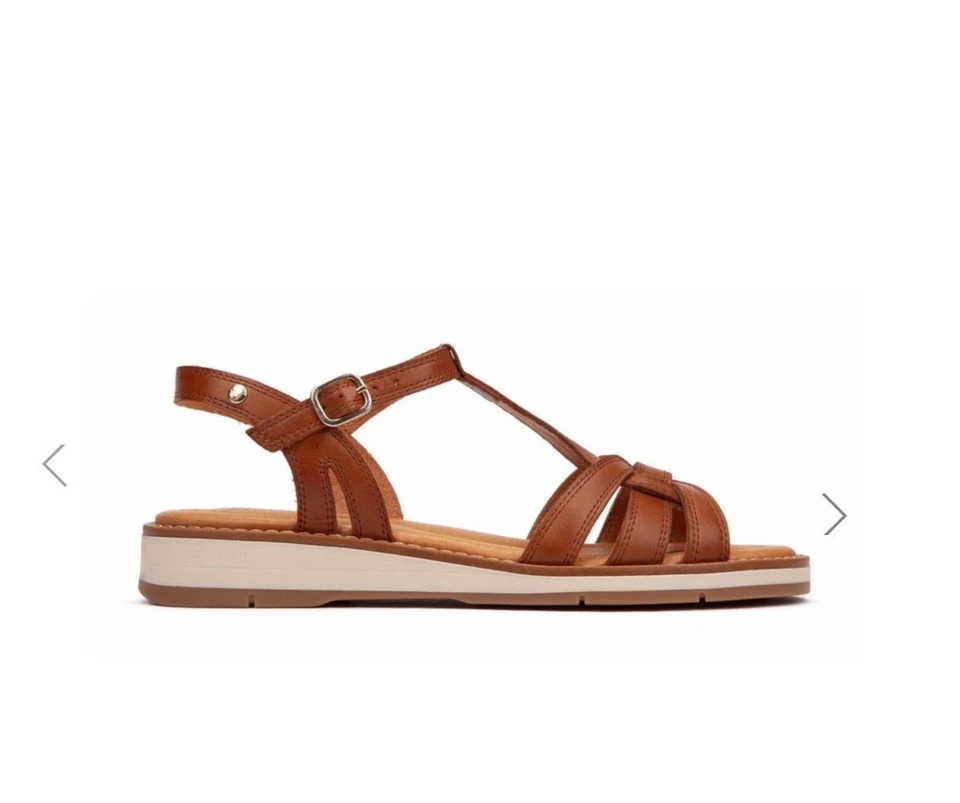 Sandale Femme PIKOLINOS ROQUETAS 0789 Blanc Vaniglia Brandy Neuf Cuir - Photo 1/4