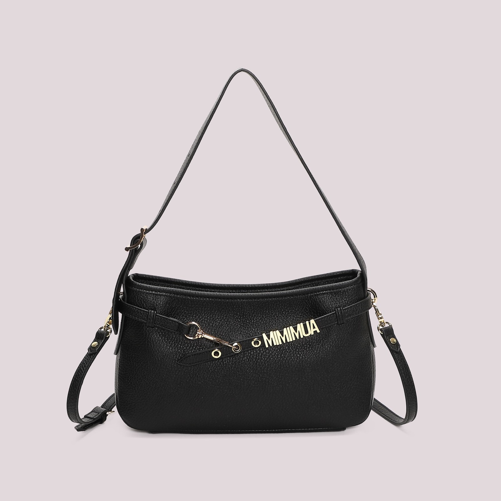Mimi Mua borsa a spalla media con lettere mimi-mua NERO