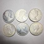 Canadian Silver Half Dollar Coin Lot of 6.  1.80 oz total Silver.