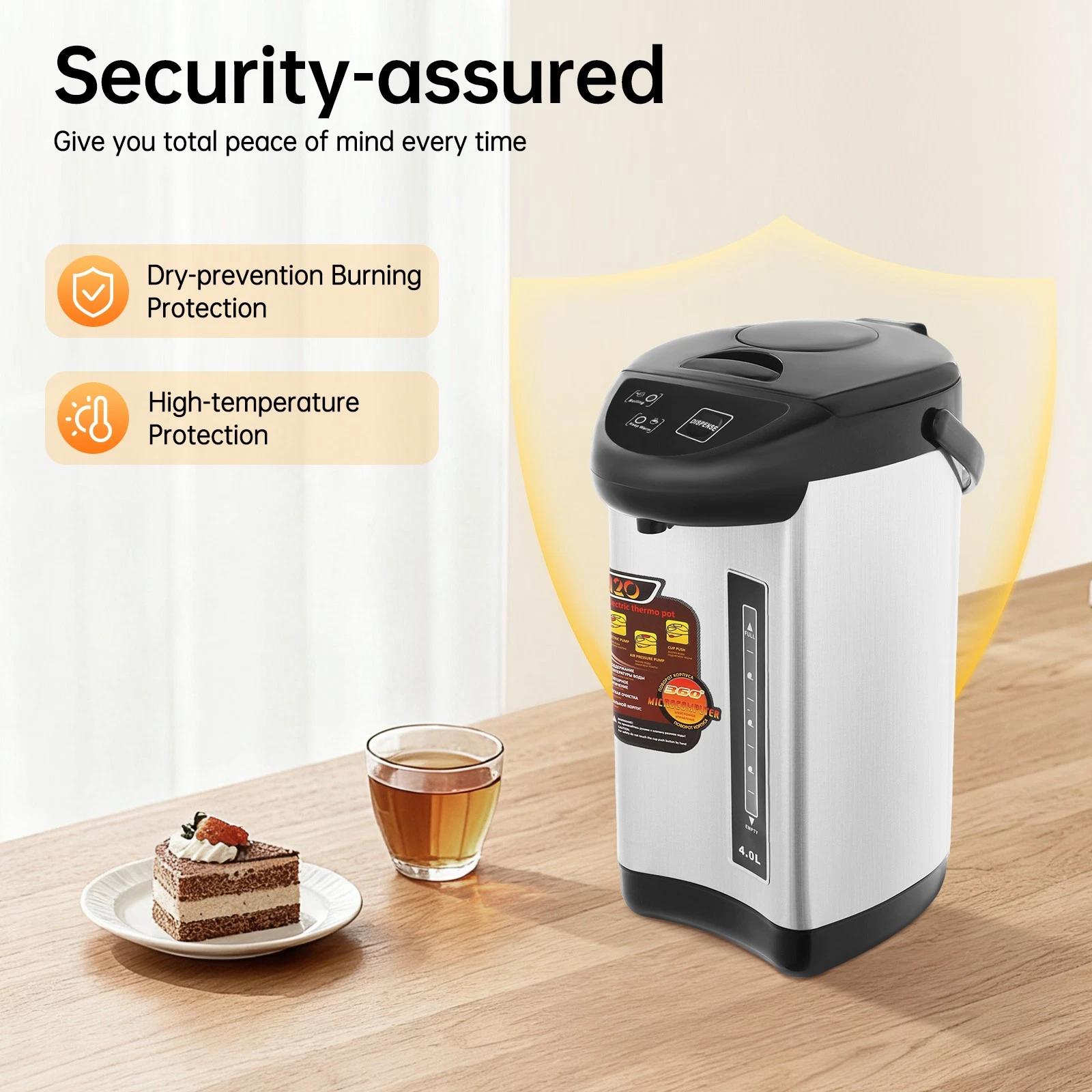 5L High-Capacity Electric Water Boiler & Warmer 750W Stainless Steel Tea Kettle