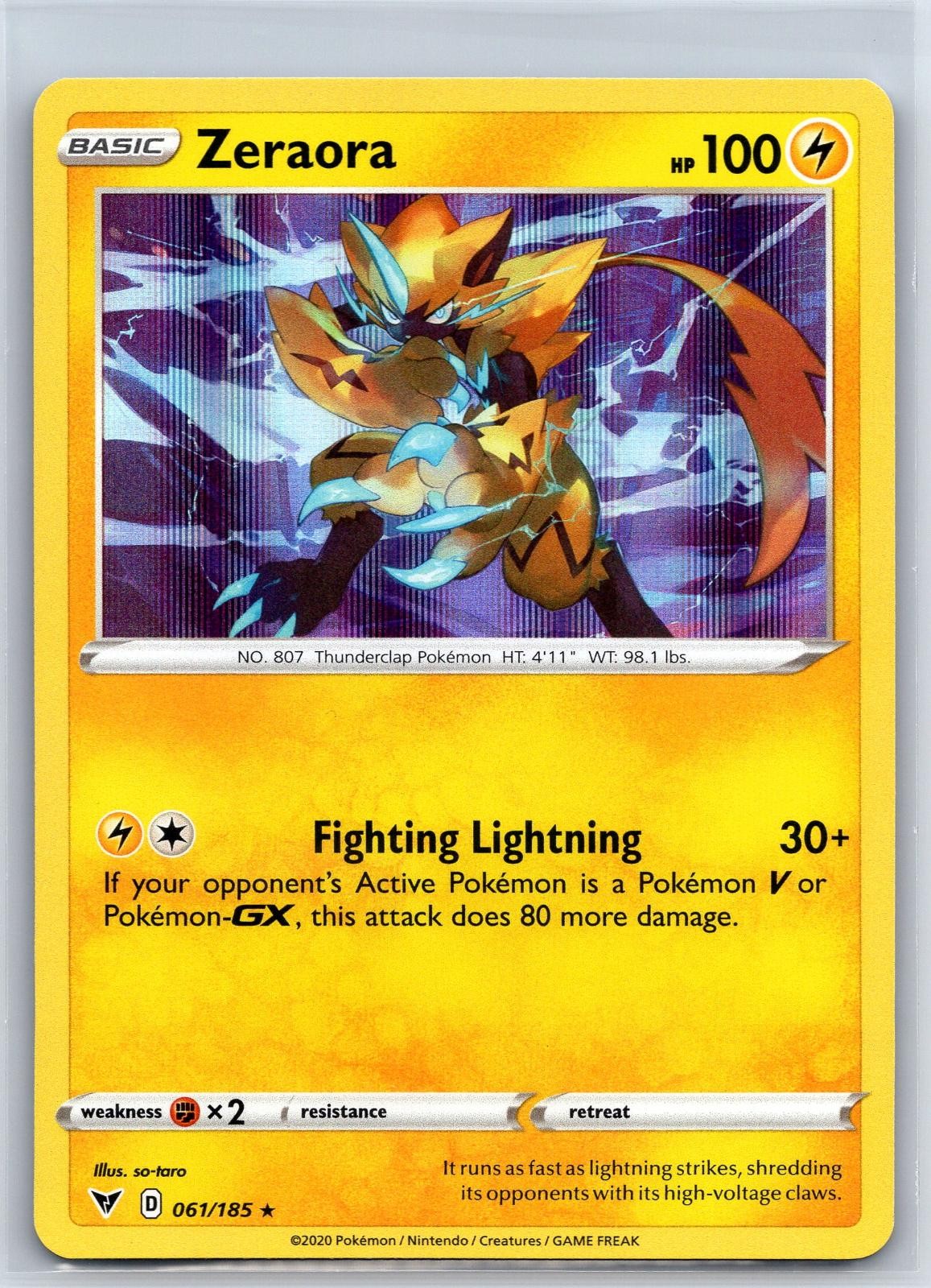 Zeraora 061/185 Holo Rare Vivid Voltage Pokemon Holo NM/M 624d-21