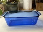 Vintage Pyrex 213-R Cobalt Blue Glass Bread Loaf Pan  1.5Q S78