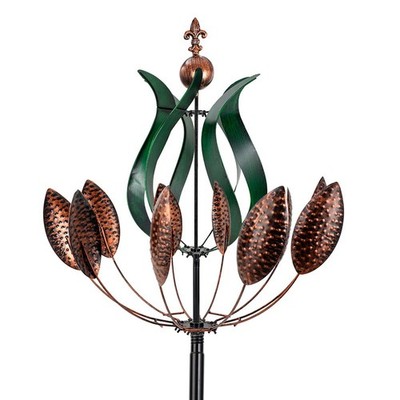 Large Wind Spinner Outdoor, 92.5'' Metal Tulip Wind Mills, 360 Degrees Rotatin...