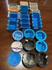Lot of 24 Carlon & Pass Seymour Assorted Gang Junction  Boxes & Ceiling Box