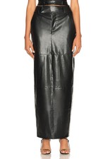 Elegant Women's Genuine Leather Maxi Skirt Chic Timeless Casual Outfit