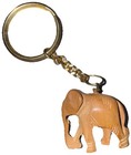 Vintage Wood Carved Elephant Key Chain Collectible Detailed Art 1 Inch Good Luck — photo 1