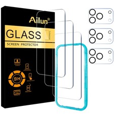 Ailun 3 Pack Screen Protector for iPhone 17 Pro 6.3 inch 3 Pack Camera Lens...