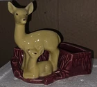 Vintage 1950s Shawnee Pottery Doe And Fawn Ceramic Planter