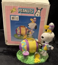 Kurt S Adler Peanuts Snoopy Woodstock Easter Egg Candle Holder