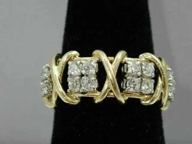 14K Yellow Gold Finish 2Ct Round Lab Created Diamond Eternity Wedding Band Ring