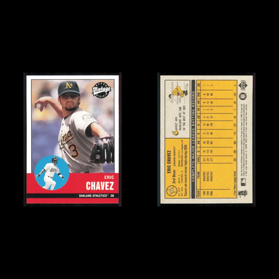 Eric Chavez #17 2001 Upper Deck Vintage Oakland Athletics Baseball Card MLB NM - Image 3 of 3