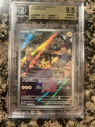 Pikachu 173/165 Illustration Rare 151 BGS 9.5 PSA 10