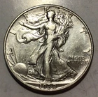 1938-D Walking Liberty Silver Half Dollar, XF/AU. Great Luster & Detail! STC F10