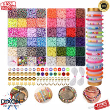 9360pcs Polymer Clay Beads Bracelet Making Kit 6mm Flat Multicolor DIY