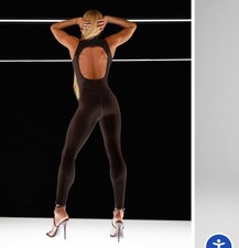 NEW Fabletics Women's Velour Mock-Neck 7/8 Jumpsuit Cacao Brown- Small