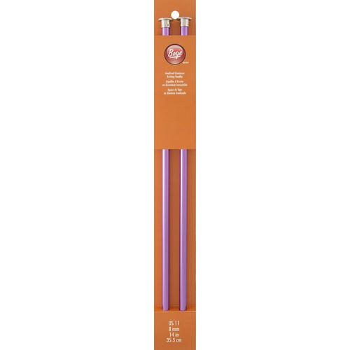 Boye Single Point Aluminum Knitting Needles 14"-Size 11/8mm 6328011