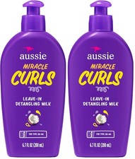 Aussie LeaveIn Detangling Milk Miracle Curls Ounce, 6.7 Fl Oz Pack of 2 