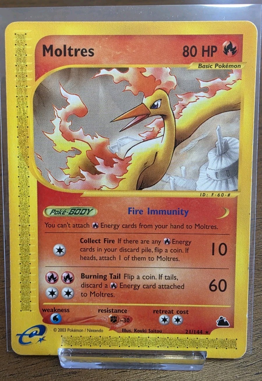 Pokémon Moltres 21/144 Skyridge Regular 2003 Moderately Played 
